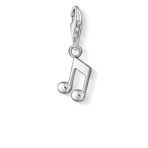 Silver music note charm