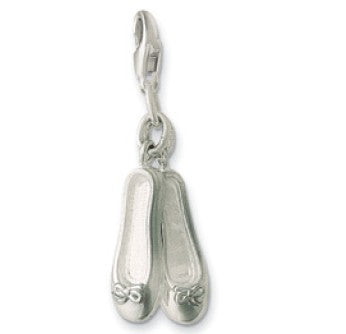 Silver ballet shoes charm