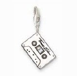 Sterling silver cassette charm