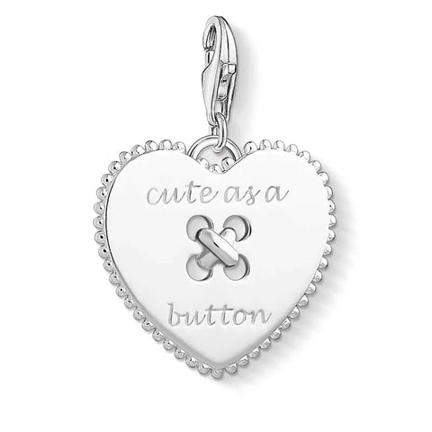 Cute as a button charm