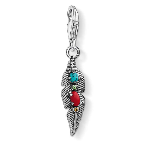 Sterling silver feather charm