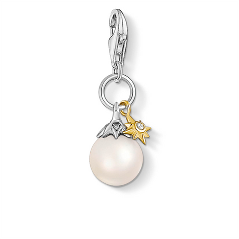 Silver freshwater pearl charm