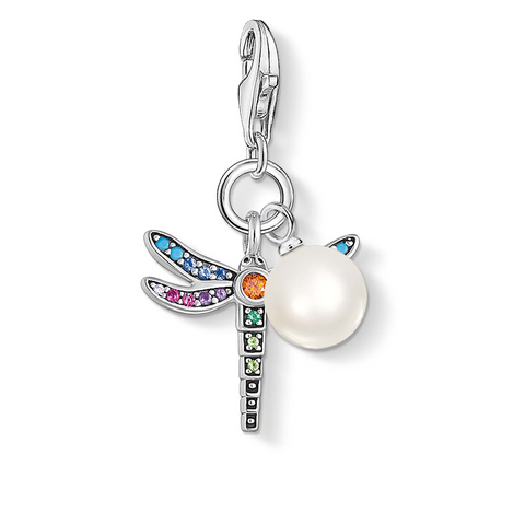 Dragongfly and pearl charm
