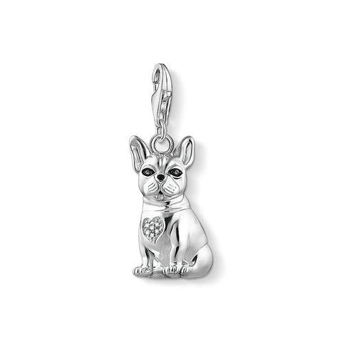 Silver french bulldog charm