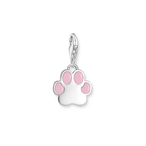 Pink paw print charm