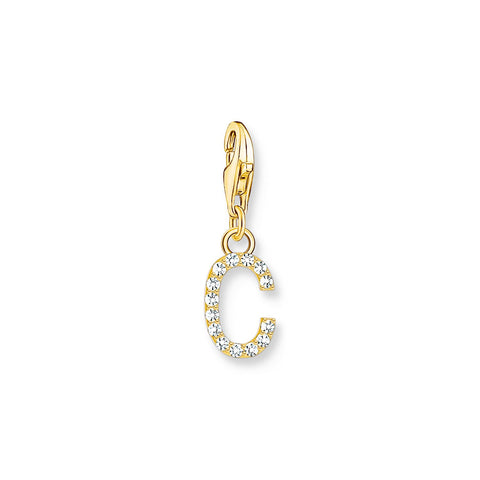 Charmista gold plated 'E' charm