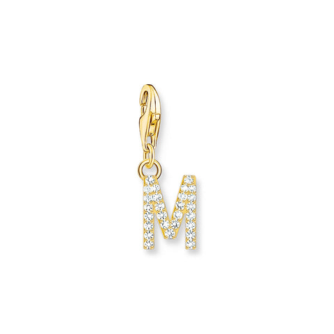 Charmista gold plated 'M' charm