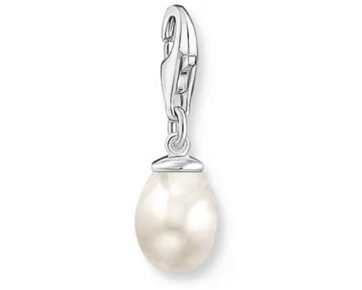 Silver freshwater pearl charm