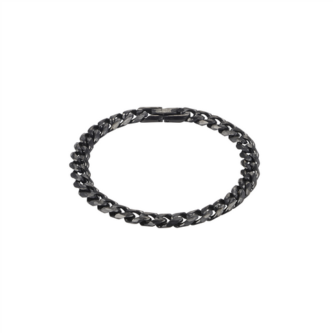 Stainless steel black curb bracelet