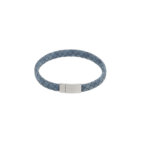 Blue leather bracelet