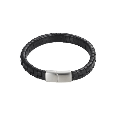 Black leather bracelet