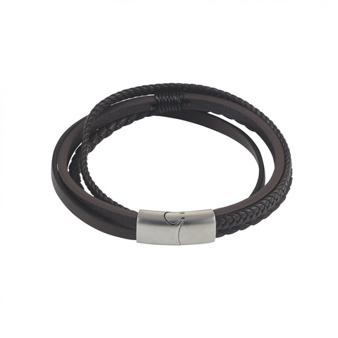 Dark brown leather bracelet