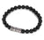 Brushed black agate bead bracelet