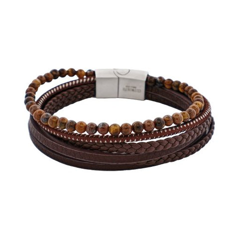 Brown leather bracelet