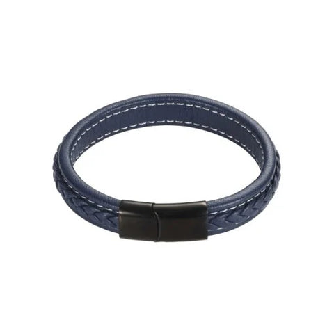 Navy Leather Bracelet