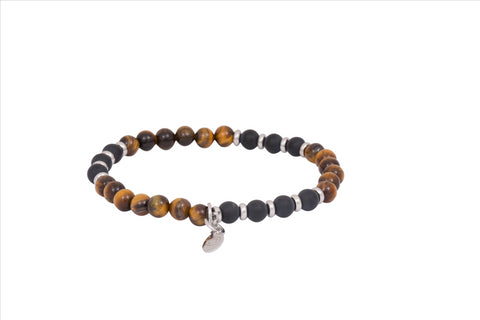 Tiger eye and agate bracelet
