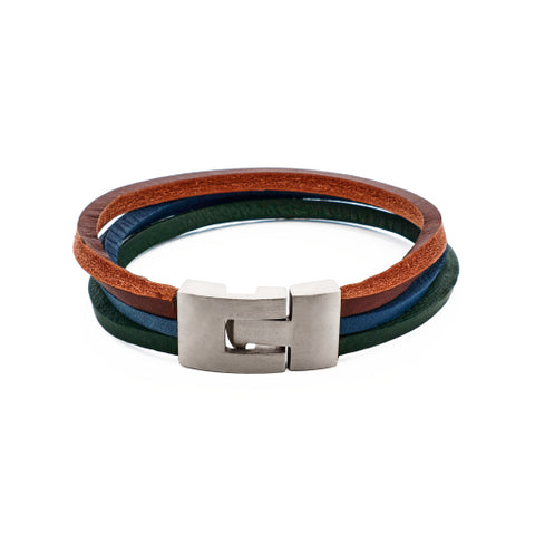 Multi colour leather bracelet