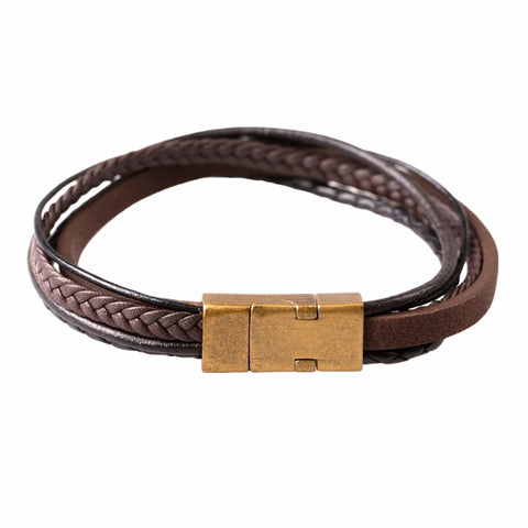 Black and brown leather bracelet