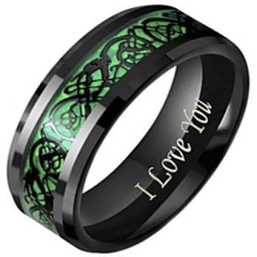 Tungsten celtic glow ring