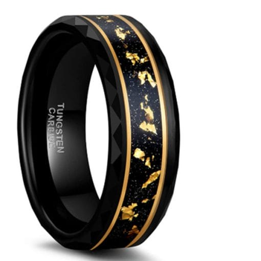 Tungsten "gold vein" ring