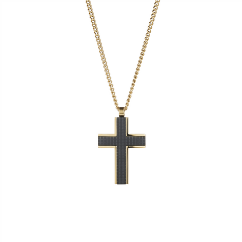 Black and gold plated cross