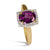 9ct Gold Ring With Rhodolite Garnet and Diamonds.