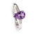 9ct White Gold Teardrop Amethyst and Diamond Ring