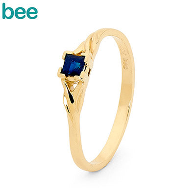 9ct Gold Ring with Natural Black Sapphire