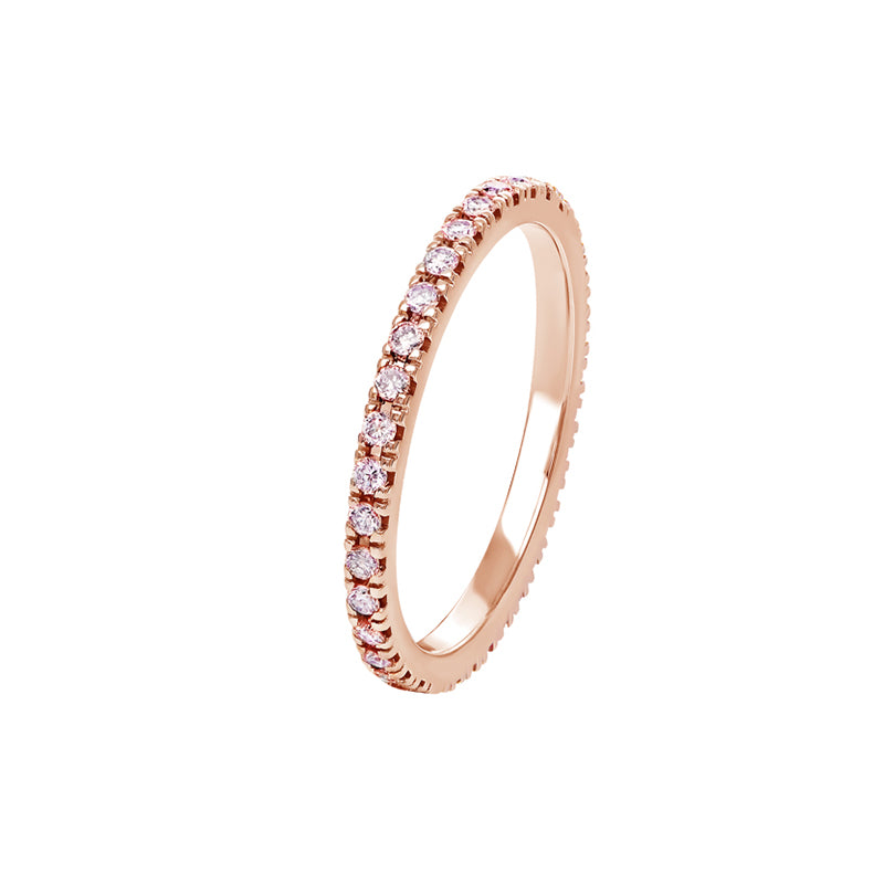 18ct Rose Gold Pink Diamond Wedding Band Springfield Jewellers