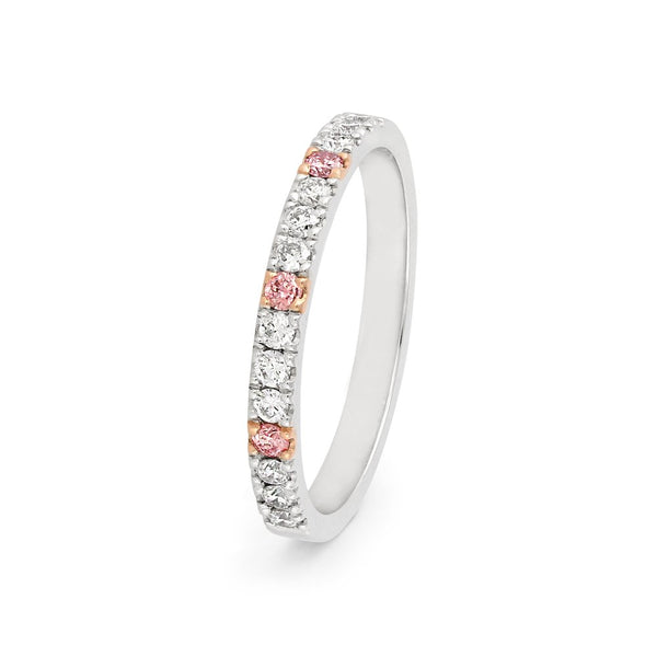 18ct White and Rose Gold Argly Pink Diamond Ring