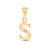 9ct Yellow Gold Initial S Pendant, with Diamond