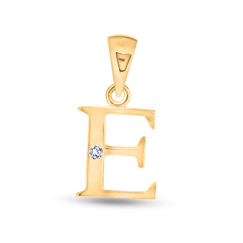 "E" Pendant with diamond