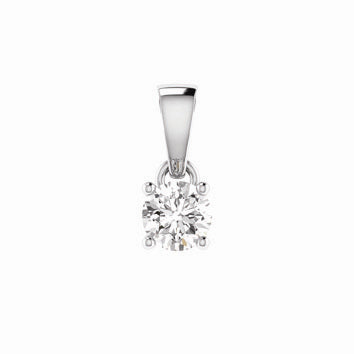 18ct White Gold Soliitare Pendant, set with 0.30ct GH-SI BNRillant Round Diamond.