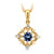 9ct Gold Pendant With Ceylon Sapphire and Diamonds