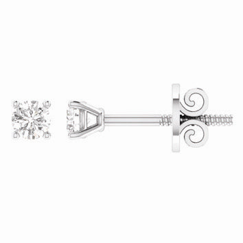 18ct White Gold, 1.00cts Round Brilliant Cut Diamond Stud Earrings