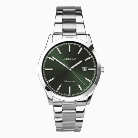 Stainless Steel Green Watch