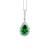 Sterling Silver Green Cubic White and Green Cubic Zirconia Pear Drop Pendant