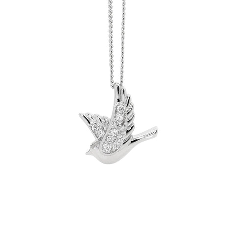 Sterling silver dove pendant