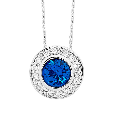 Blue cubic zirconia necklace