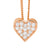 Sterling Silver Rose Gold Plated Flat Heart Pendant