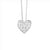 Sterling Silver Flat Heart Pendant Pave Set With White Cubic Zirconias, With a 45cm Sterling Silver Curb Chain