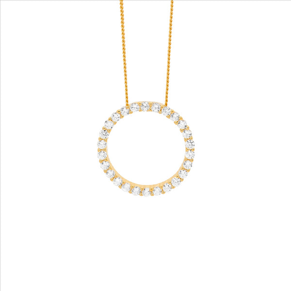 Gold plated circle pendant
