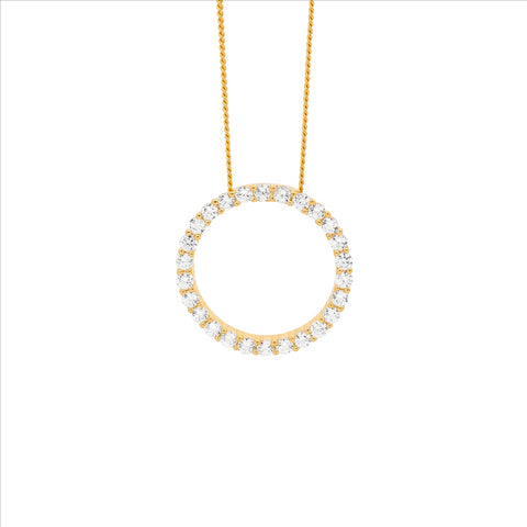 Gold plated circle pendant