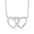 Silver double hearts necklace