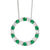 Sterling Silver Pendant with White & Green Cubic Zirconias