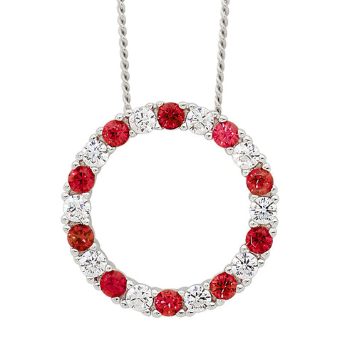 Red open circle pendant