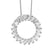 Sterling Silver 16mm Open Circle Pendant Set With White Tapered Baguette Cubic Zirconias