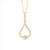 Sterling Silver, Gold Plated Open Tear Drop Pendant set with Bezel & Claw Set Cubic Zirconia