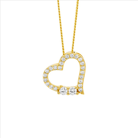 Gold plated heart necklace