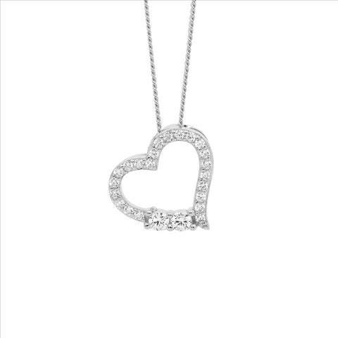 Silver Open Heart Necklace